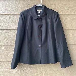 Women's Talbots Petite Black Blazer (Silk/Wool) Size 10